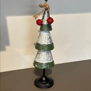 Festive Green and Silver Holiday Tree Decor